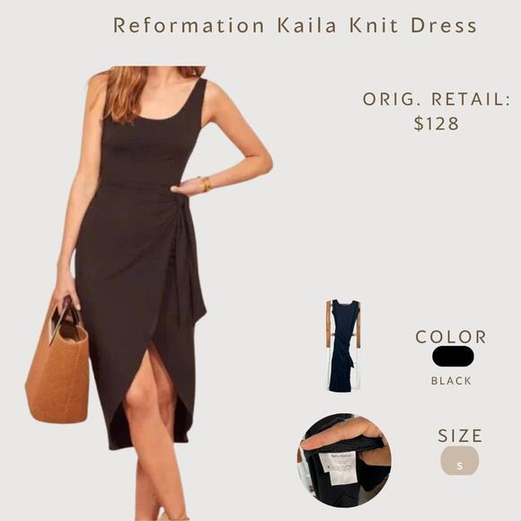 Reformation Dresses & Skirts - Reformation Kaila Knit Dress Black Size S